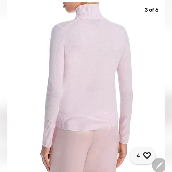 Aqua Cashmere Light Pink Turtleneck Sweater..No Tag. - Picture 2 of 7